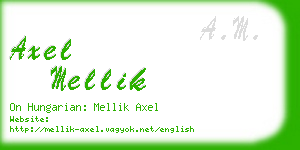 axel mellik business card